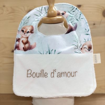 ? Personalized Baby Bib in Cotton and Bamboo – Handmade Newborn Gift, Soft and Unique