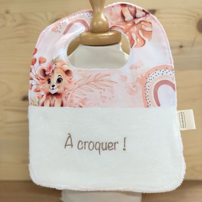 ? Personalized Baby Bib in Cotton and Bamboo – Handmade Newborn Gift, Soft and Unique