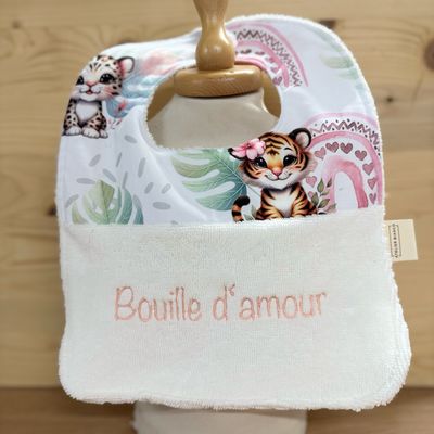? Personalized Baby Bib in Cotton and Bamboo – Handmade Newborn Gift, Soft and Unique