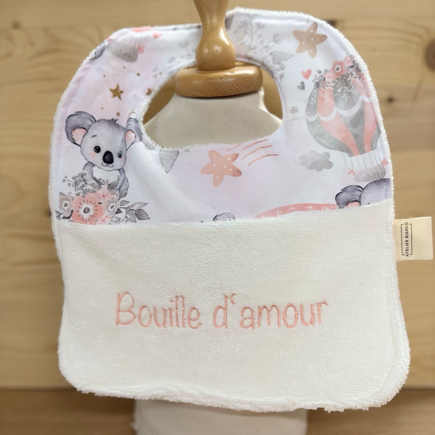 ? Personalized Baby Bib in Cotton and Bamboo – Handmade Newborn Gift, Soft and Unique