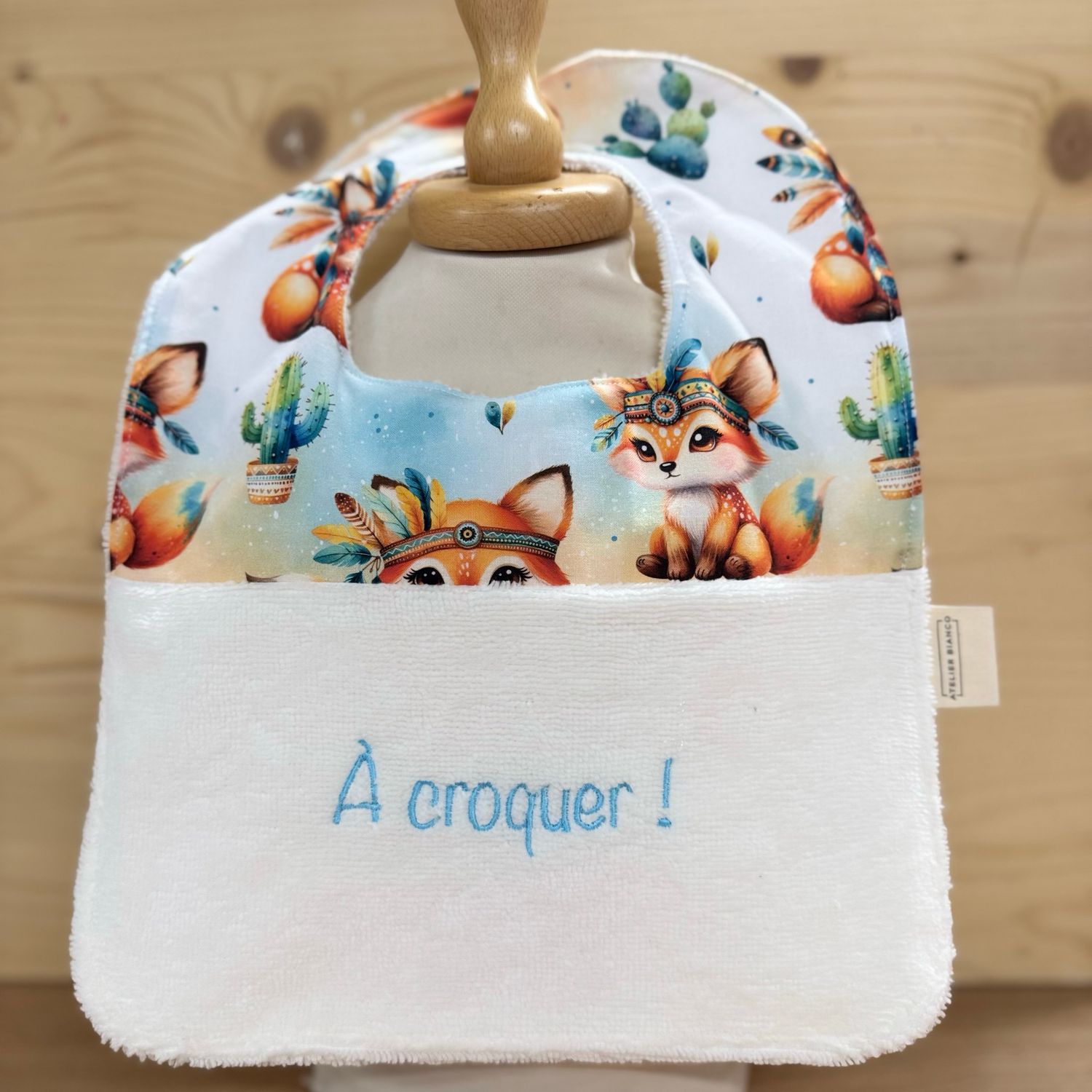 ? Personalized Baby Bib in Cotton and Bamboo – Handmade Newborn Gift, Soft and Unique