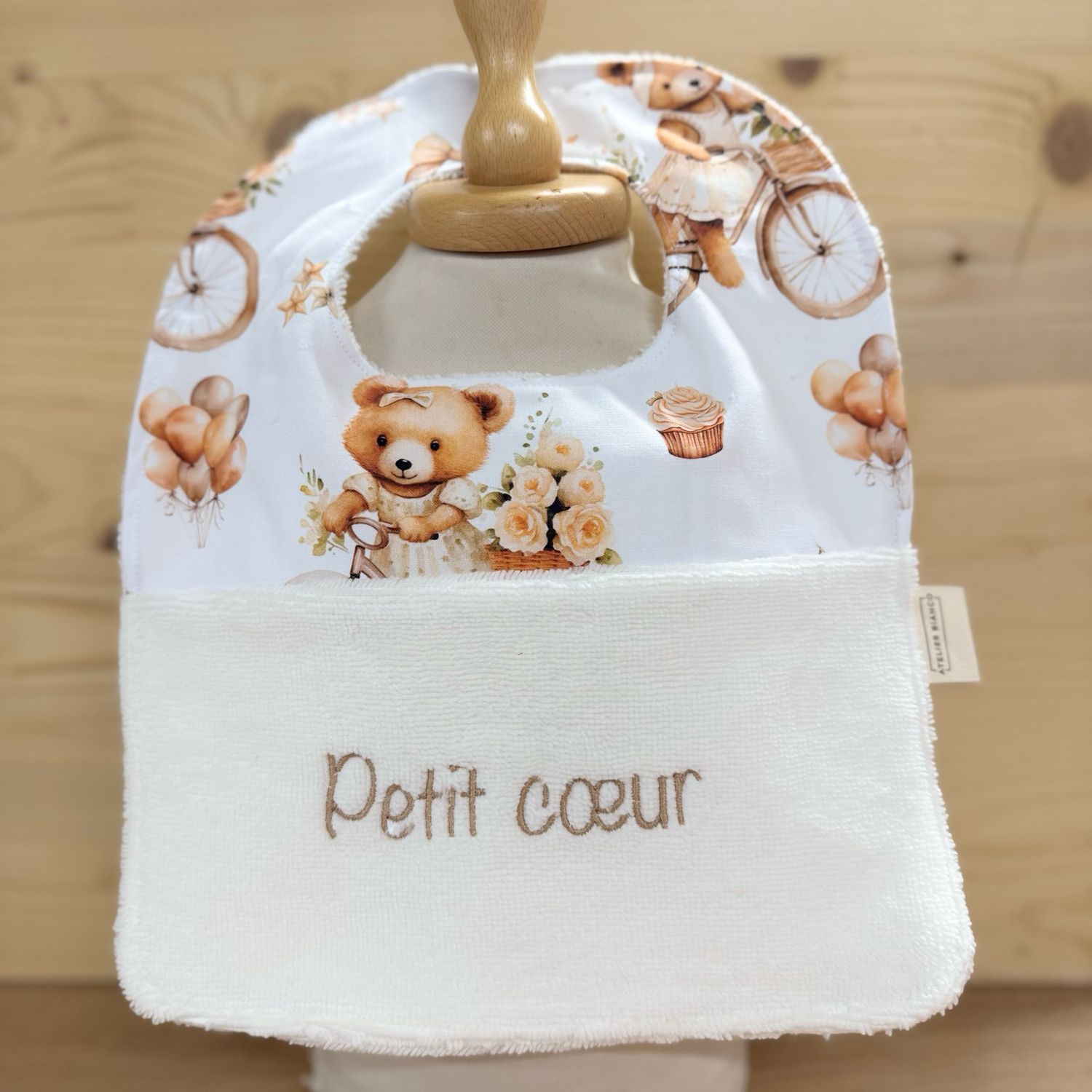 ? Personalized Baby Bib in Cotton and Bamboo – Handmade Newborn Gift, Soft and Unique