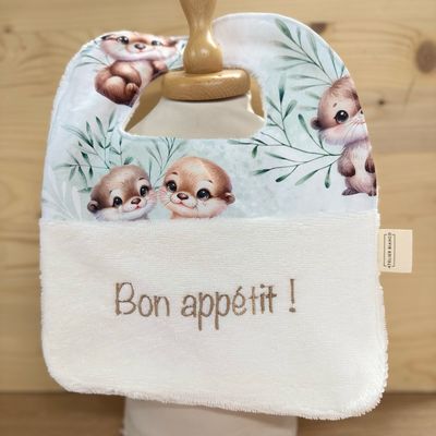 ? Personalized Baby Bib in Cotton and Bamboo – Handmade Newborn Gift, Soft and Unique