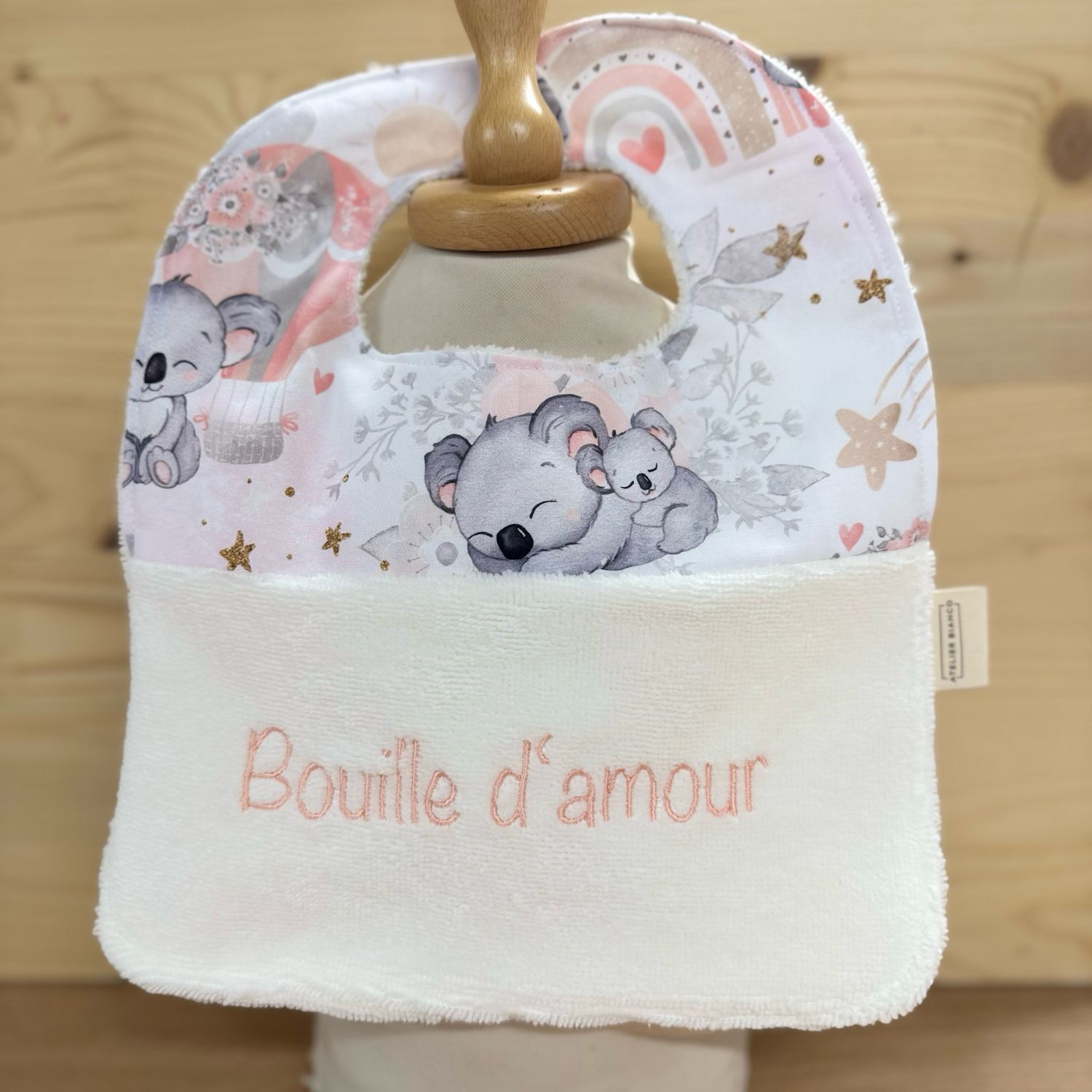 ? Personalized Baby Bib in Cotton and Bamboo – Handmade Newborn Gift, Soft and Unique