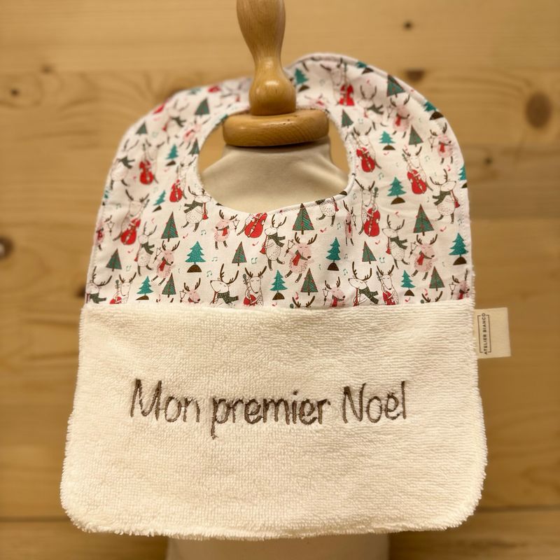 ? Personalized Baby Bib in Cotton and Bamboo – Handmade Newborn Gift, Soft and Unique