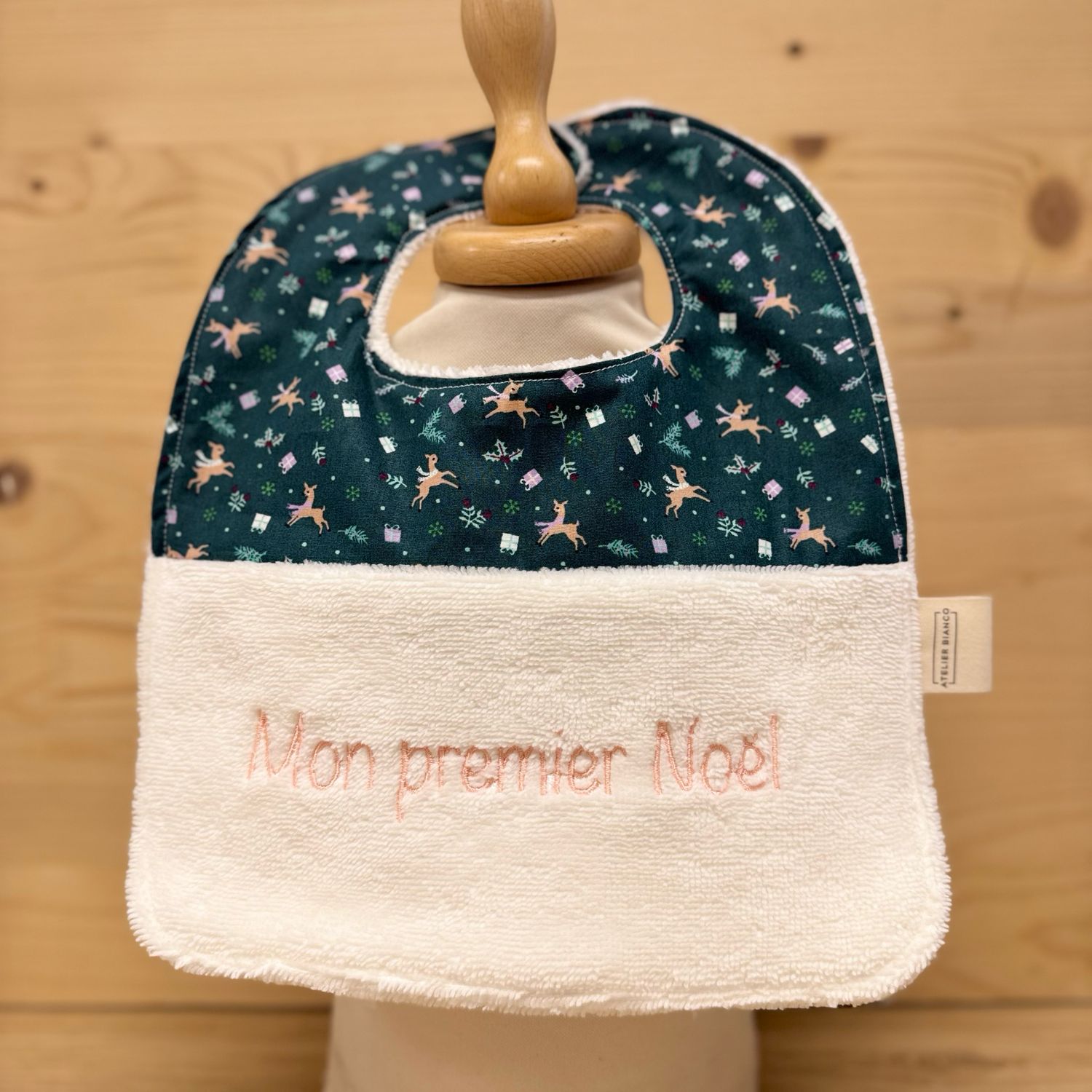 ? Personalized Baby Bib in Cotton and Bamboo – Handmade Newborn Gift, Soft and Unique
