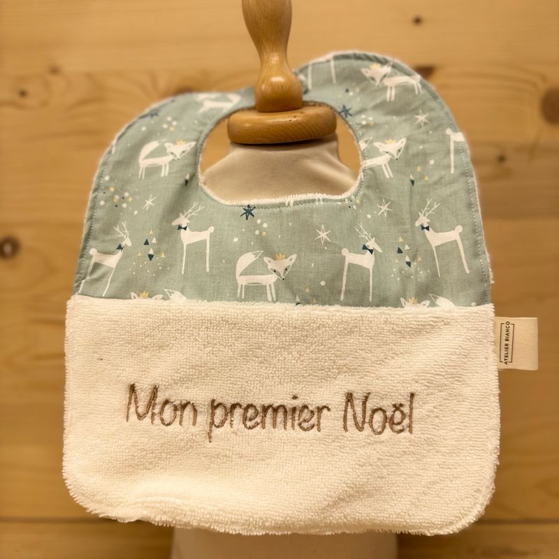 ? Personalized Baby Bib in Cotton and Bamboo – Handmade Newborn Gift, Soft and Unique