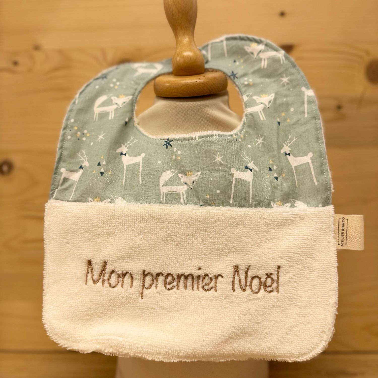 ? Personalized Baby Bib in Cotton and Bamboo – Handmade Newborn Gift, Soft and Unique