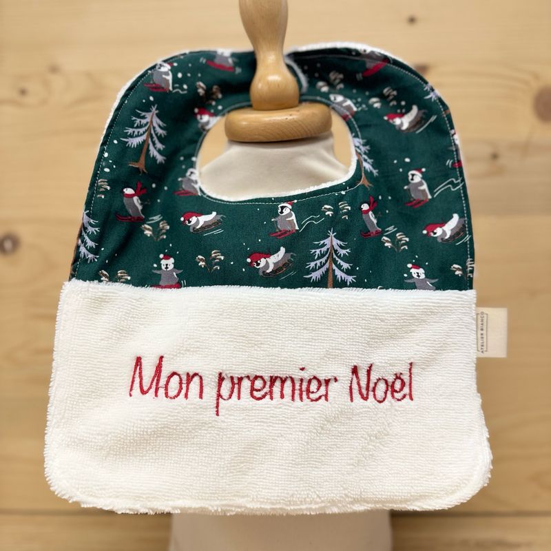 ? Personalized Baby Bib in Cotton and Bamboo – Handmade Newborn Gift, Soft and Unique