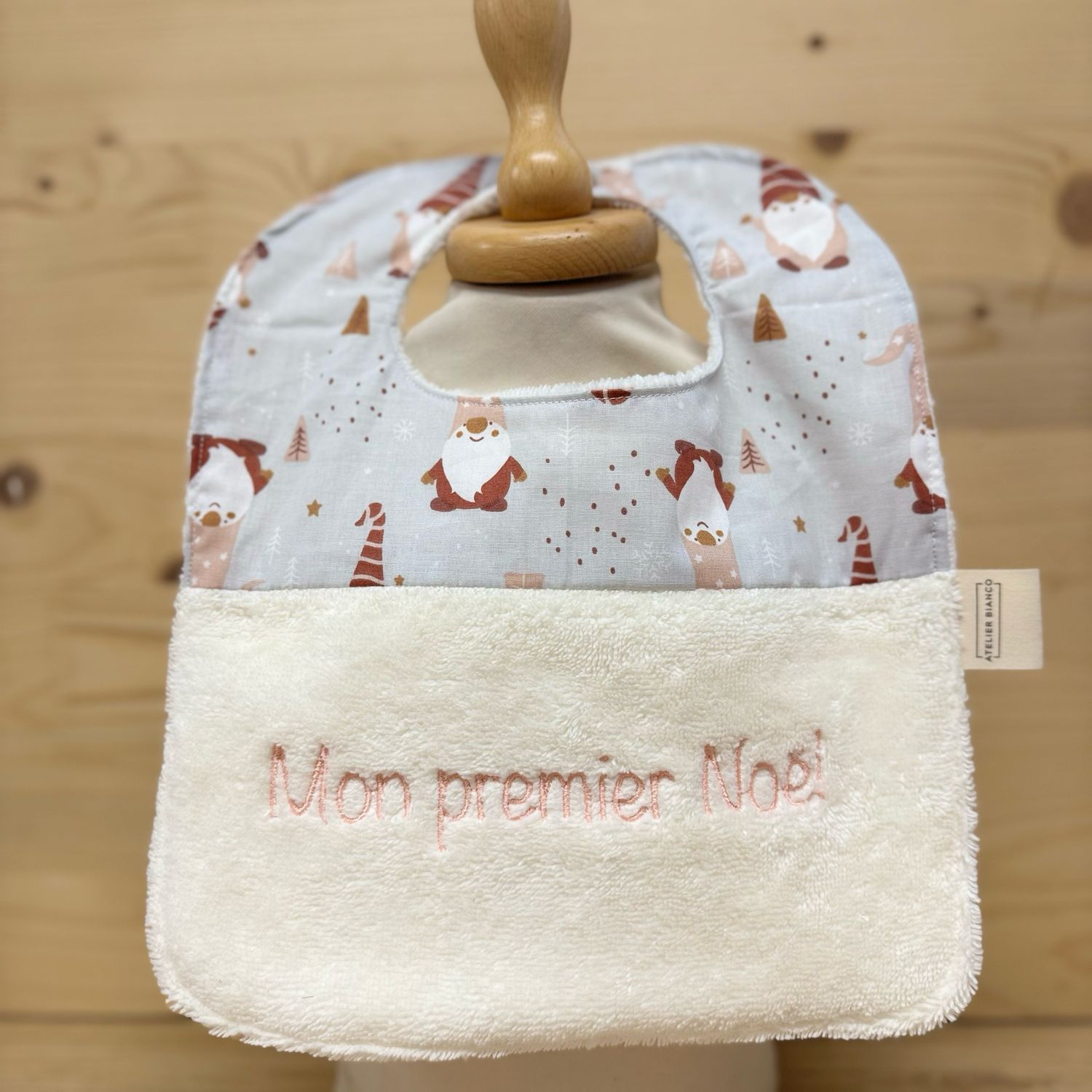 ? Personalized Baby Bib in Cotton and Bamboo – Handmade Newborn Gift, Soft and Unique