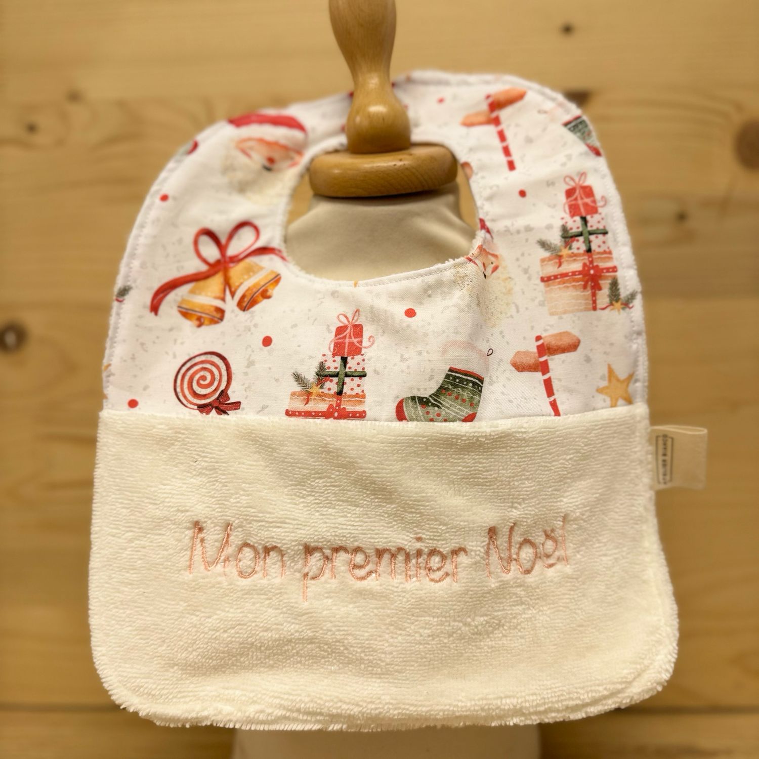 ? Personalized Baby Bib in Cotton and Bamboo – Handmade Newborn Gift, Soft and Unique