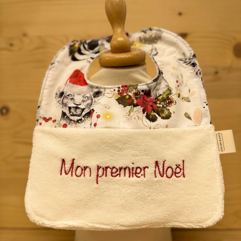 ? Personalized Baby Bib in Cotton and Bamboo – Handmade Newborn Gift, Soft and Unique