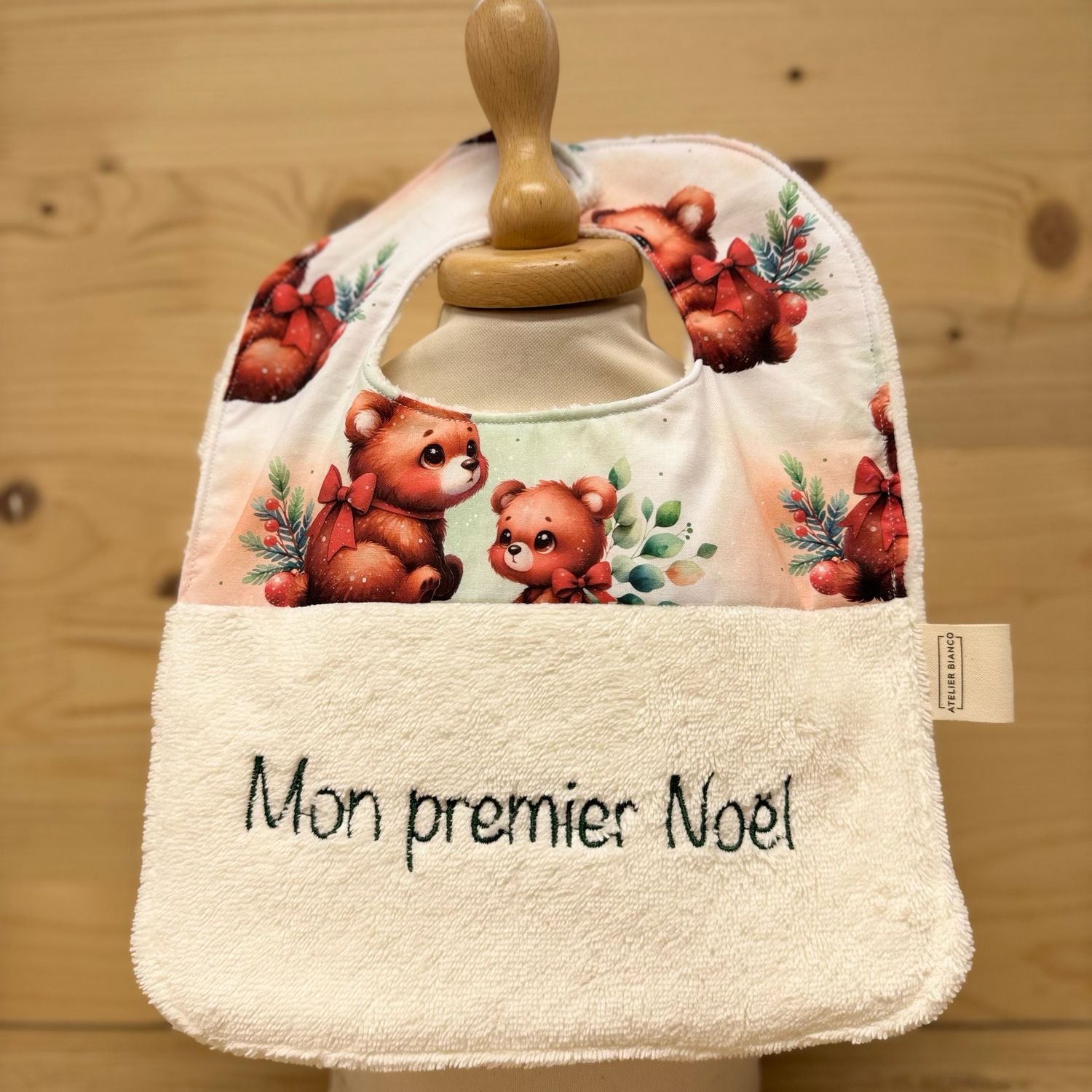 ? Personalized Baby Bib in Cotton and Bamboo – Handmade Newborn Gift, Soft and Unique