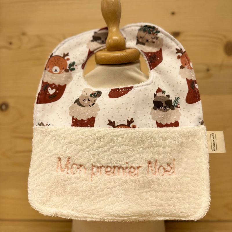 ? Personalized Baby Bib in Cotton and Bamboo – Handmade Newborn Gift, Soft and Unique