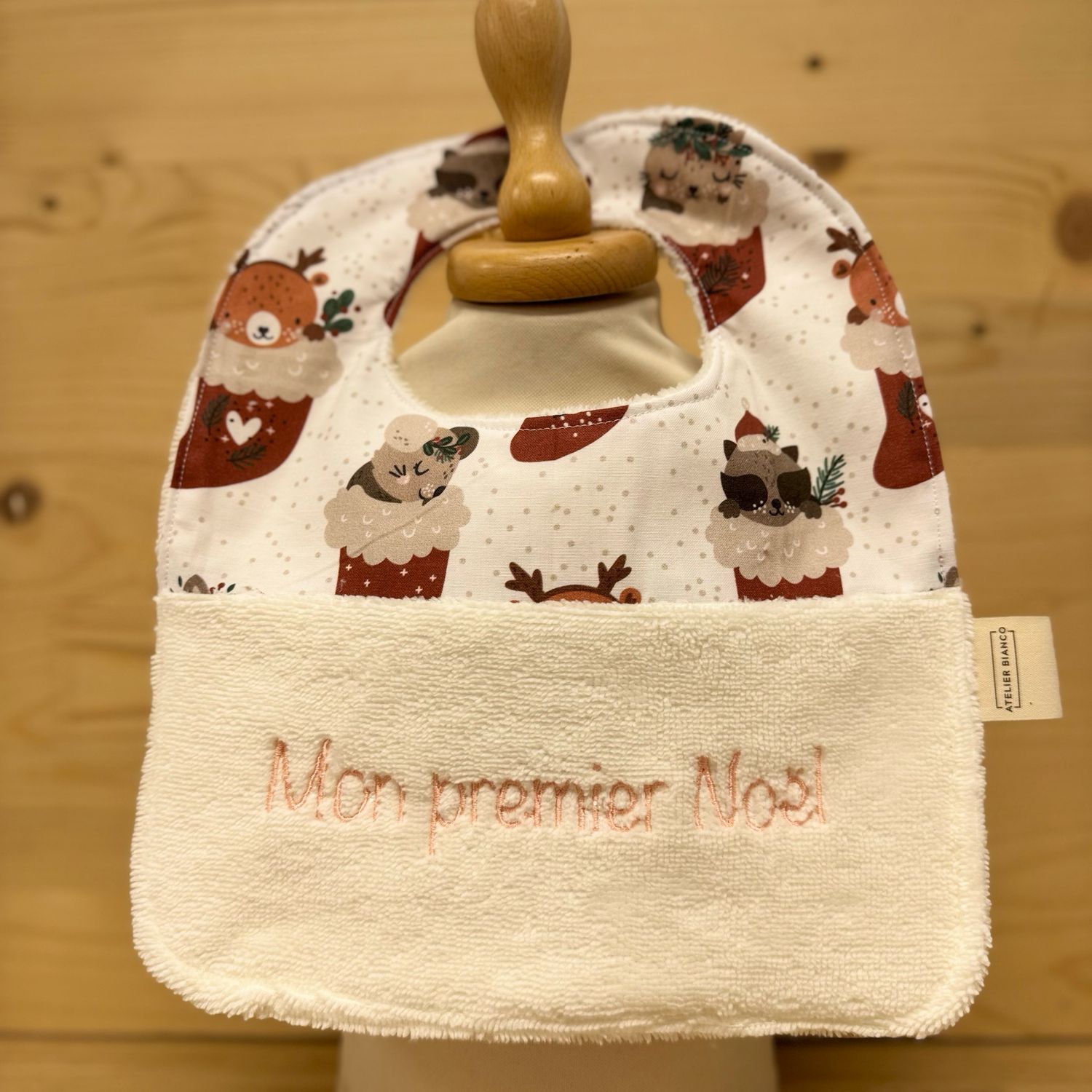 ? Personalized Baby Bib in Cotton and Bamboo – Handmade Newborn Gift, Soft and Unique