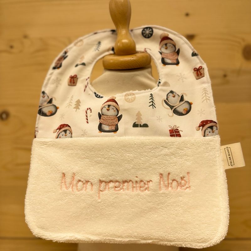 ? Personalized Baby Bib in Cotton and Bamboo – Handmade Newborn Gift, Soft and Unique