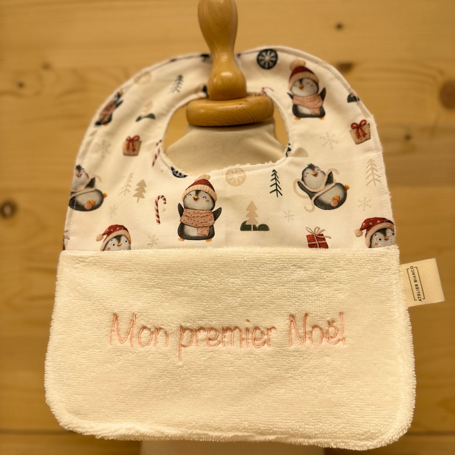 ? Personalized Baby Bib in Cotton and Bamboo – Handmade Newborn Gift, Soft and Unique