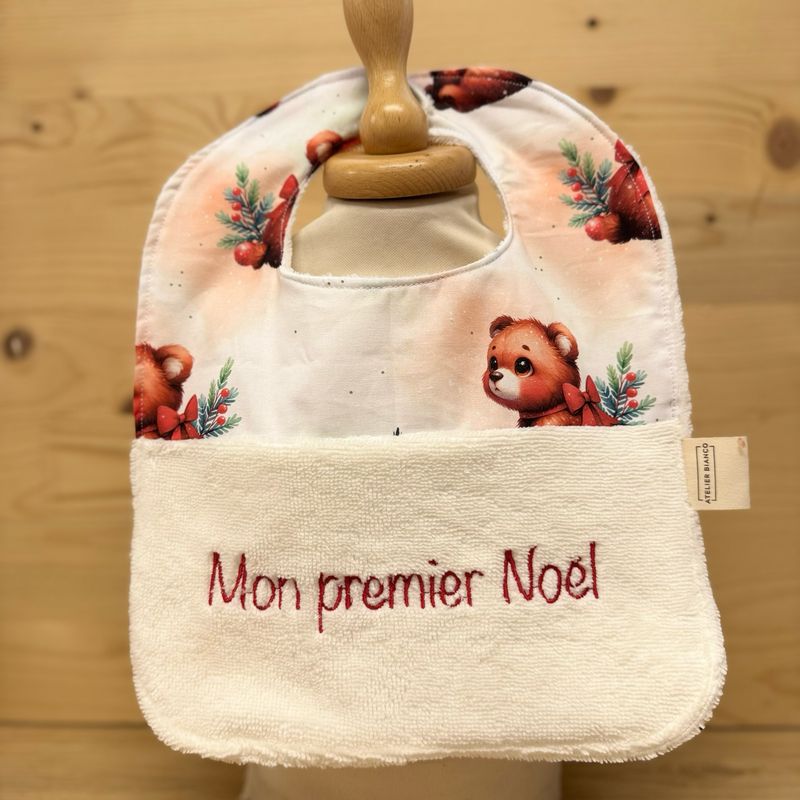 ? Personalized Baby Bib in Cotton and Bamboo – Handmade Newborn Gift, Soft and Unique