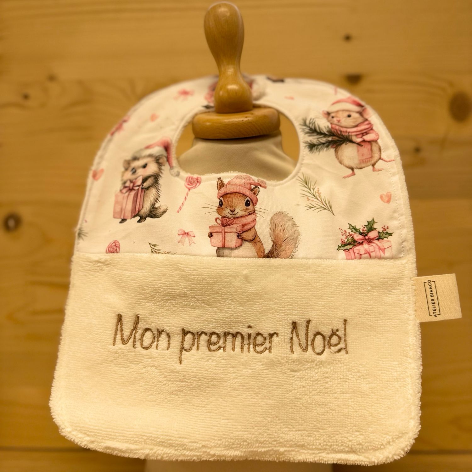 ? Personalized Baby Bib in Cotton and Bamboo – Handmade Newborn Gift, Soft and Unique
