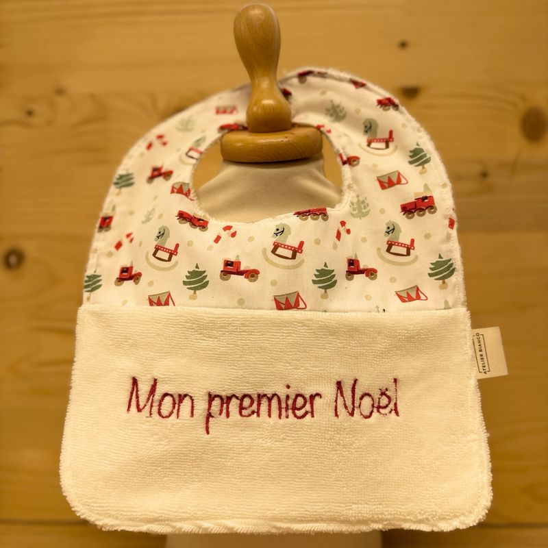 ? Personalized Baby Bib in Cotton and Bamboo – Handmade Newborn Gift, Soft and Unique