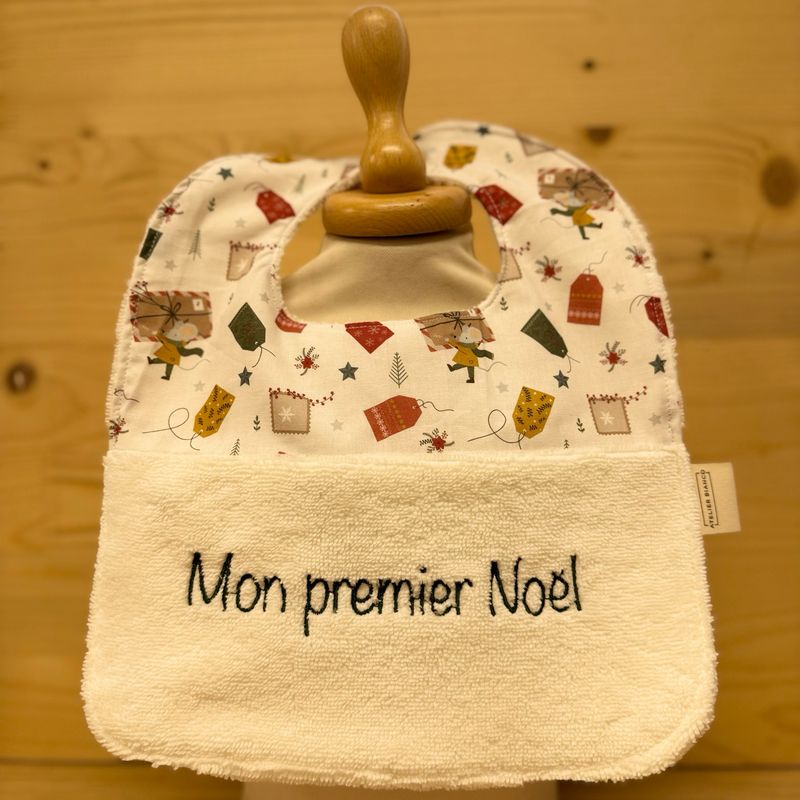 ? Personalized Baby Bib in Cotton and Bamboo – Handmade Newborn Gift, Soft and Unique