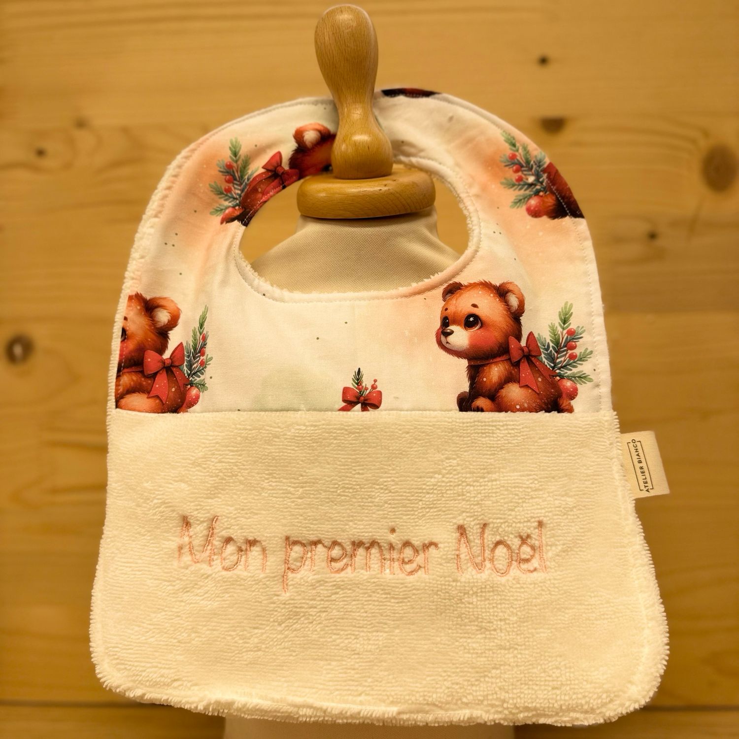 ? Personalized Baby Bib in Cotton and Bamboo – Handmade Newborn Gift, Soft and Unique