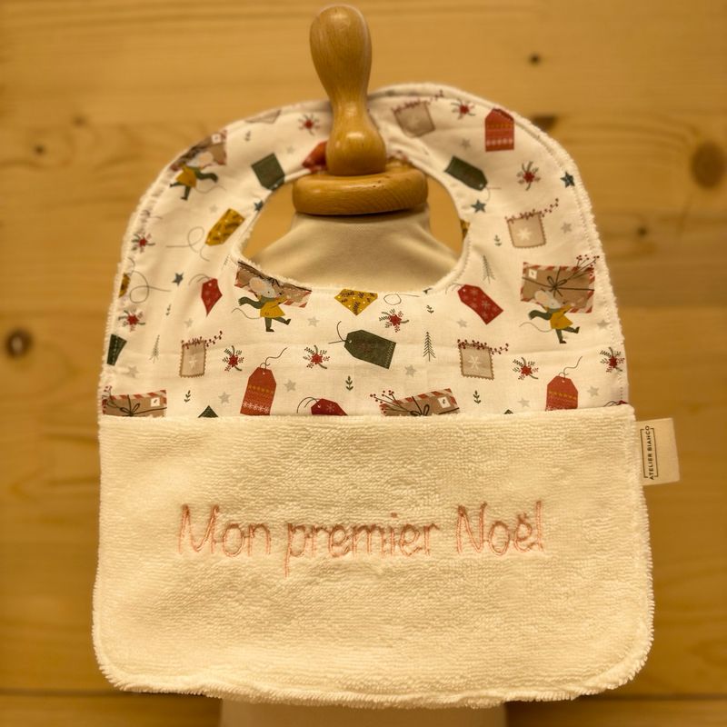 ? Personalized Baby Bib in Cotton and Bamboo – Handmade Newborn Gift, Soft and Unique
