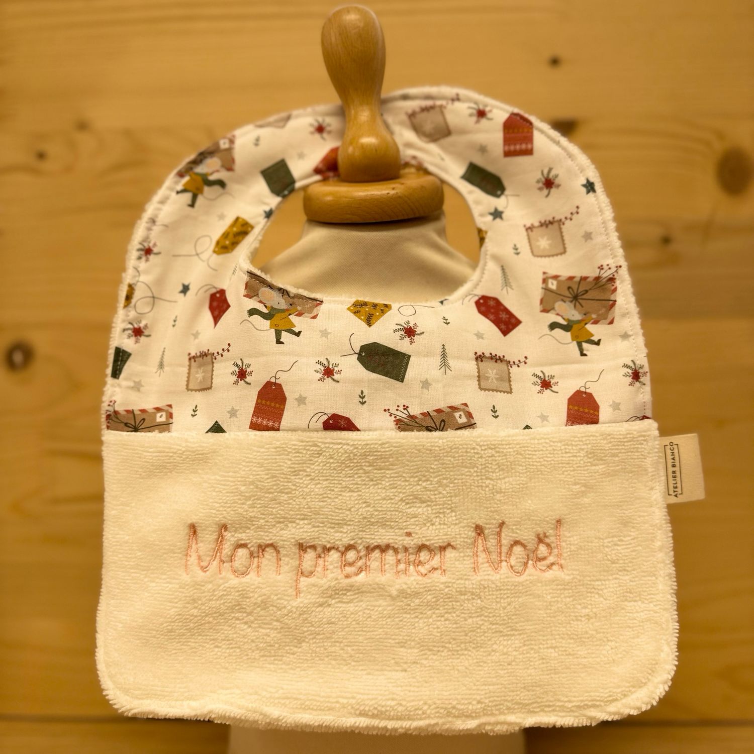 ? Personalized Baby Bib in Cotton and Bamboo – Handmade Newborn Gift, Soft and Unique