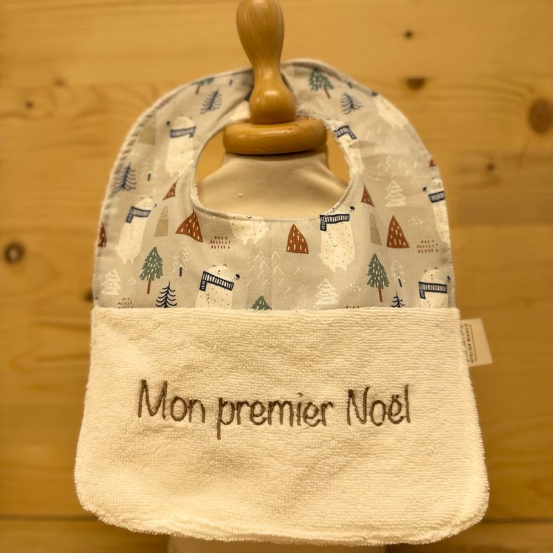 ? Personalized Baby Bib in Cotton and Bamboo – Handmade Newborn Gift, Soft and Unique