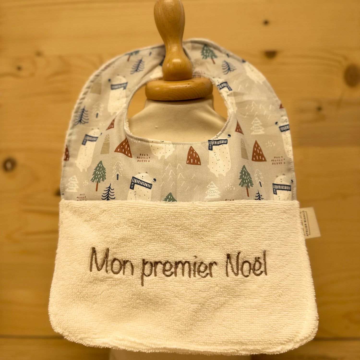 ? Personalized Baby Bib in Cotton and Bamboo – Handmade Newborn Gift, Soft and Unique