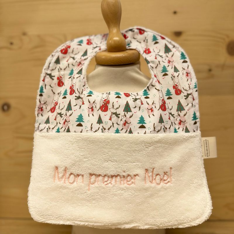 ? Personalized Baby Bib in Cotton and Bamboo – Handmade Newborn Gift, Soft and Unique