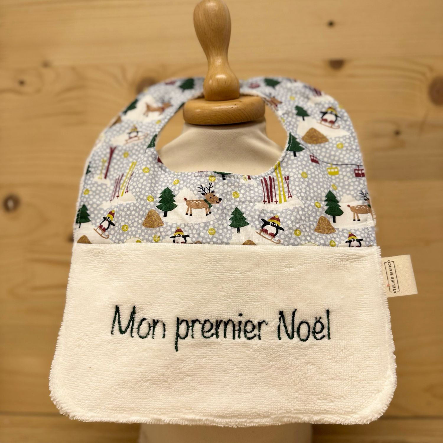 ? Personalized Baby Bib in Cotton and Bamboo – Handmade Newborn Gift, Soft and Unique