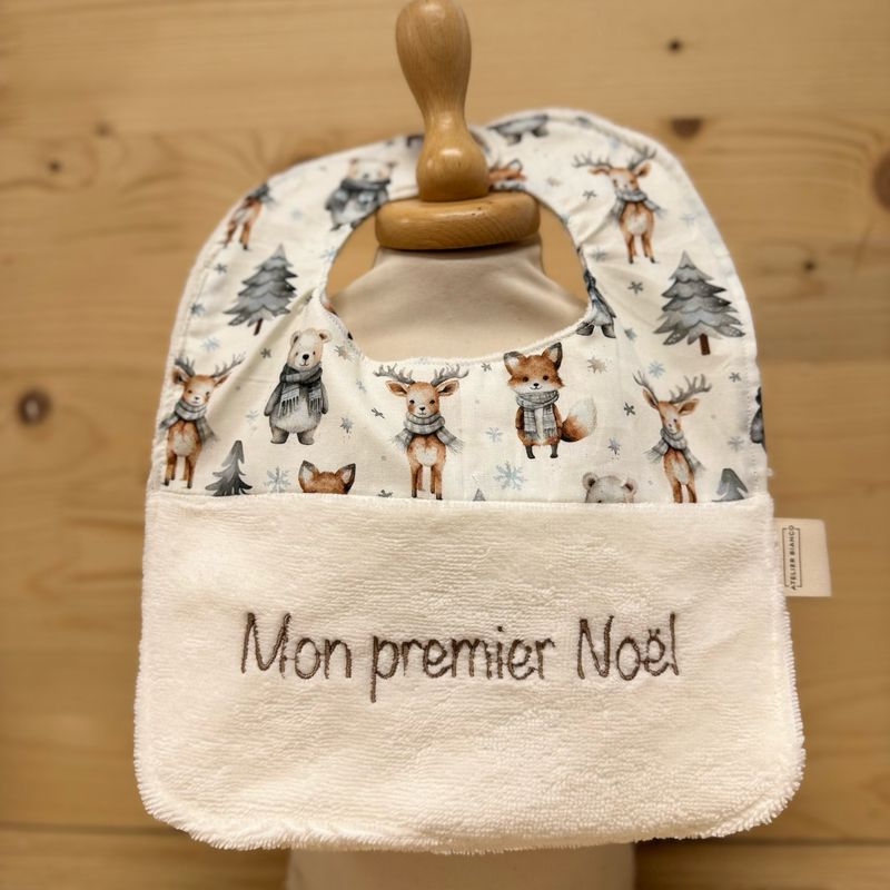 ? Personalized Baby Bib in Cotton and Bamboo – Handmade Newborn Gift, Soft and Unique