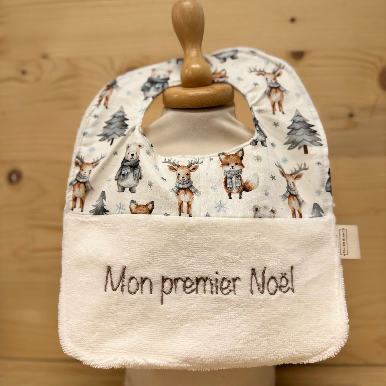 ? Personalized Baby Bib in Cotton and Bamboo – Handmade Newborn Gift, Soft and Unique