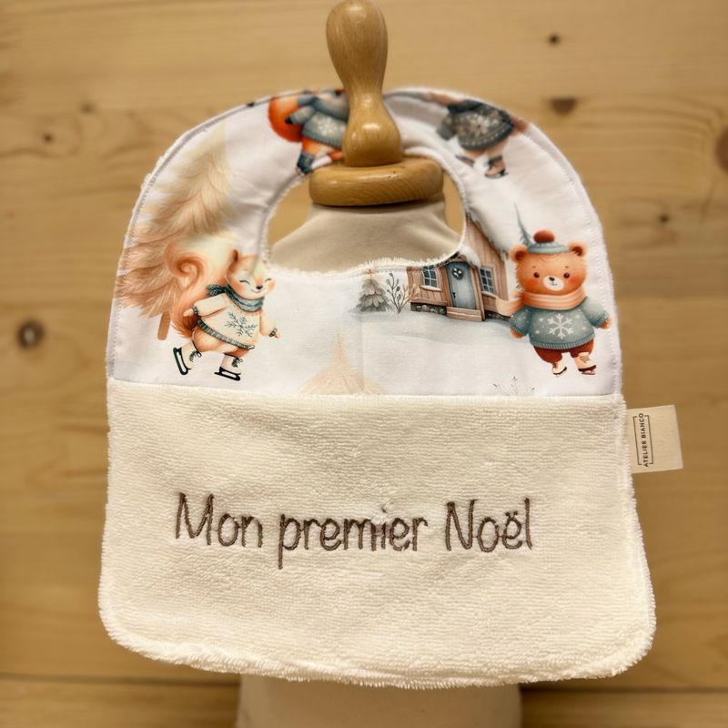 ? Personalized Baby Bib in Cotton and Bamboo – Handmade Newborn Gift, Soft and Unique