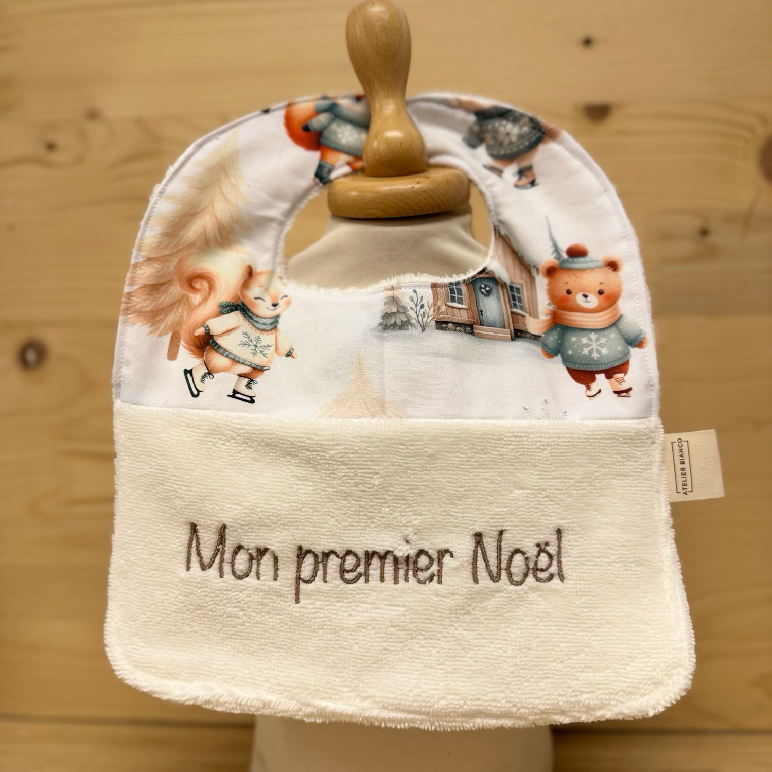 ? Personalized Baby Bib in Cotton and Bamboo – Handmade Newborn Gift, Soft and Unique