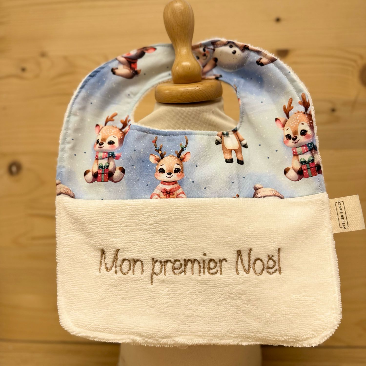 ? Personalized Baby Bib in Cotton and Bamboo – Handmade Newborn Gift, Soft and Unique