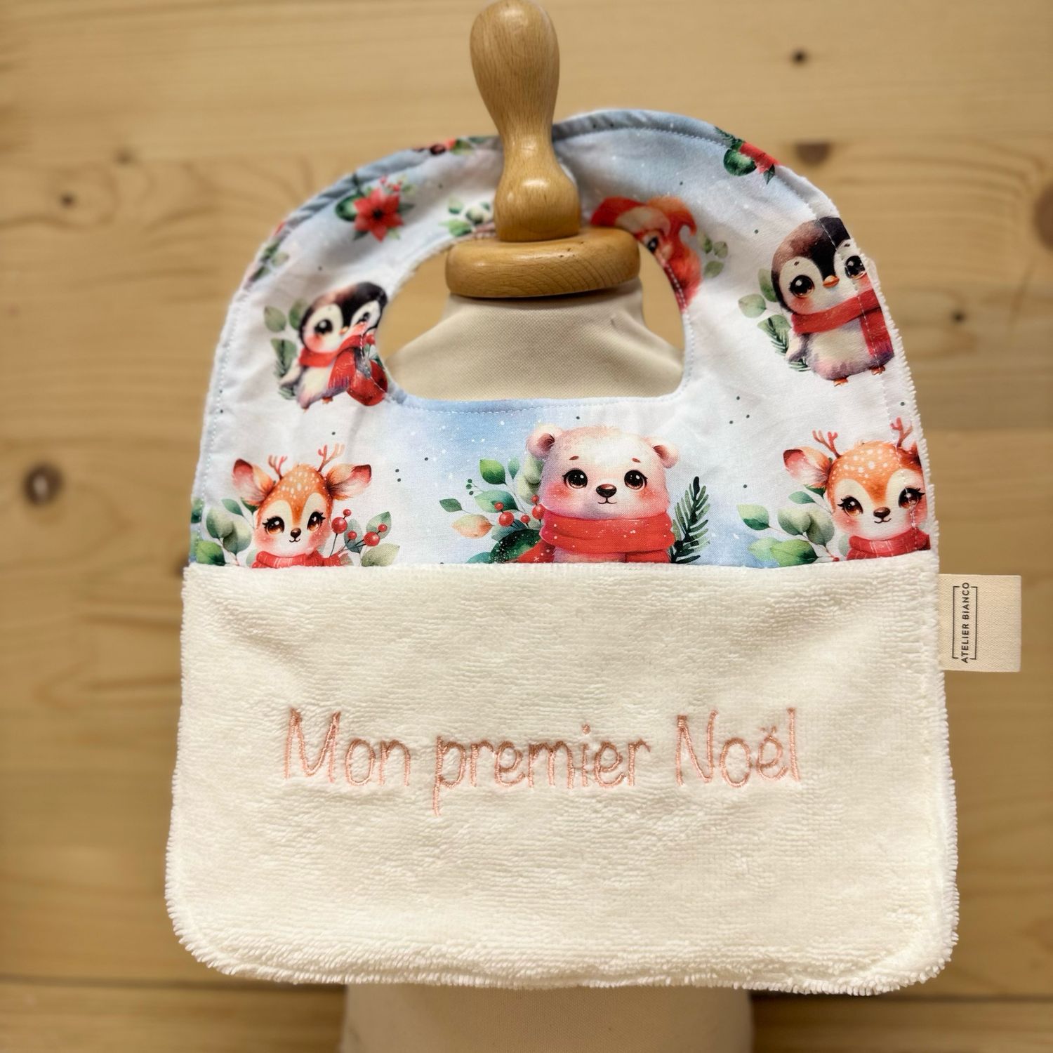 ? Personalized Baby Bib in Cotton and Bamboo – Handmade Newborn Gift, Soft and Unique