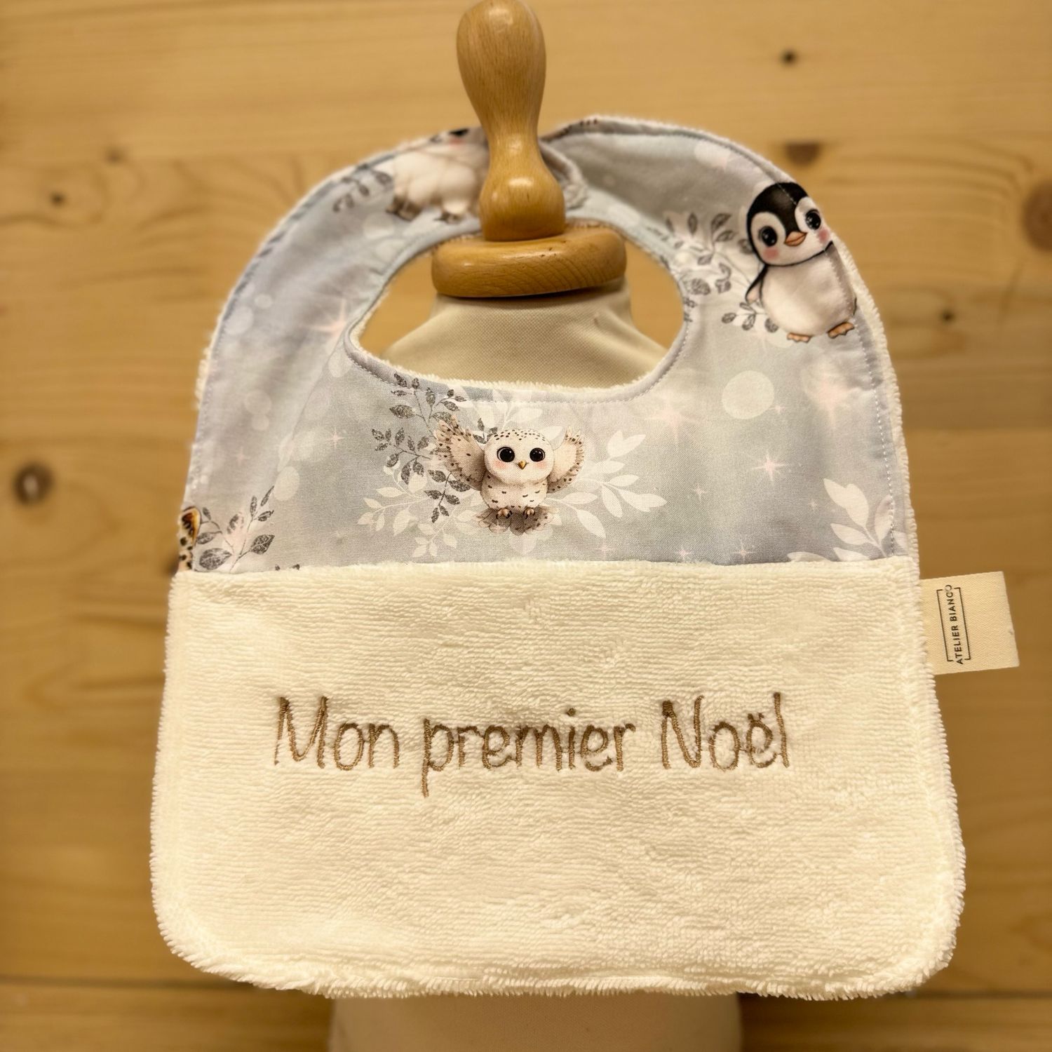 ? Personalized Baby Bib in Cotton and Bamboo – Handmade Newborn Gift, Soft and Unique