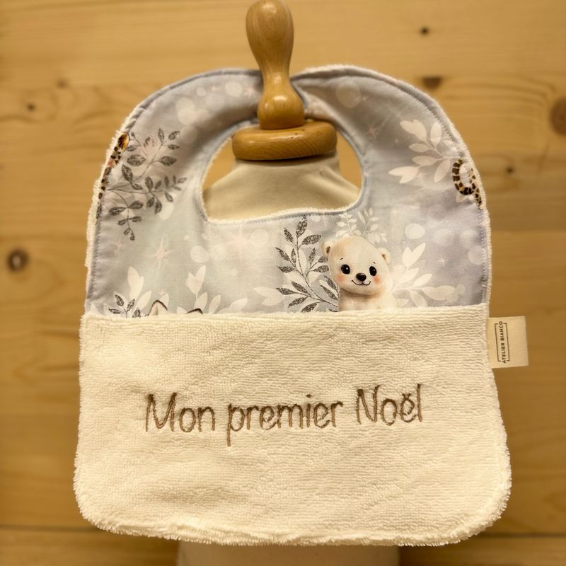 ? Personalized Baby Bib in Cotton and Bamboo – Handmade Newborn Gift, Soft and Unique