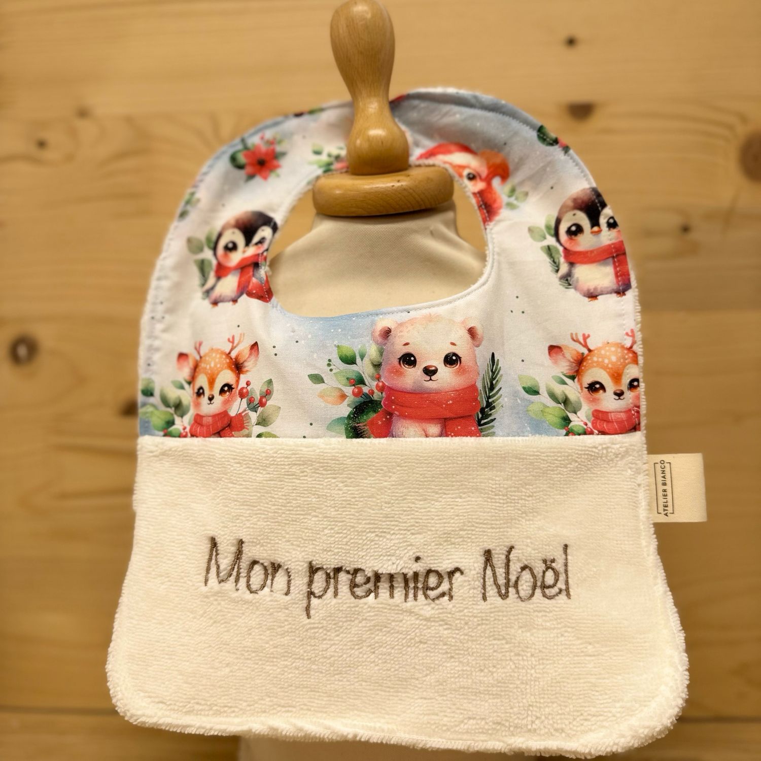 ? Personalized Baby Bib in Cotton and Bamboo – Handmade Newborn Gift, Soft and Unique