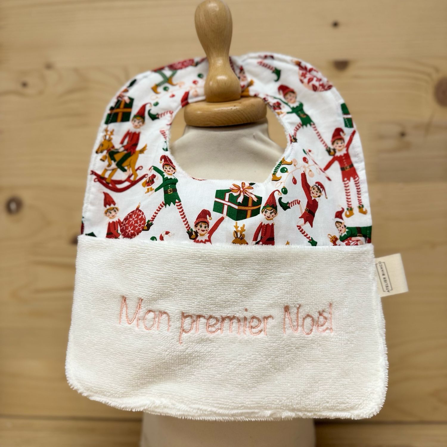 ? Personalized Baby Bib in Cotton and Bamboo – Handmade Newborn Gift, Soft and Unique