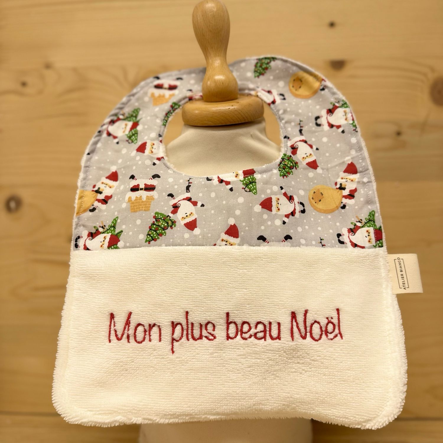 ? Personalized Baby Bib in Cotton and Bamboo – Handmade Newborn Gift, Soft and Unique