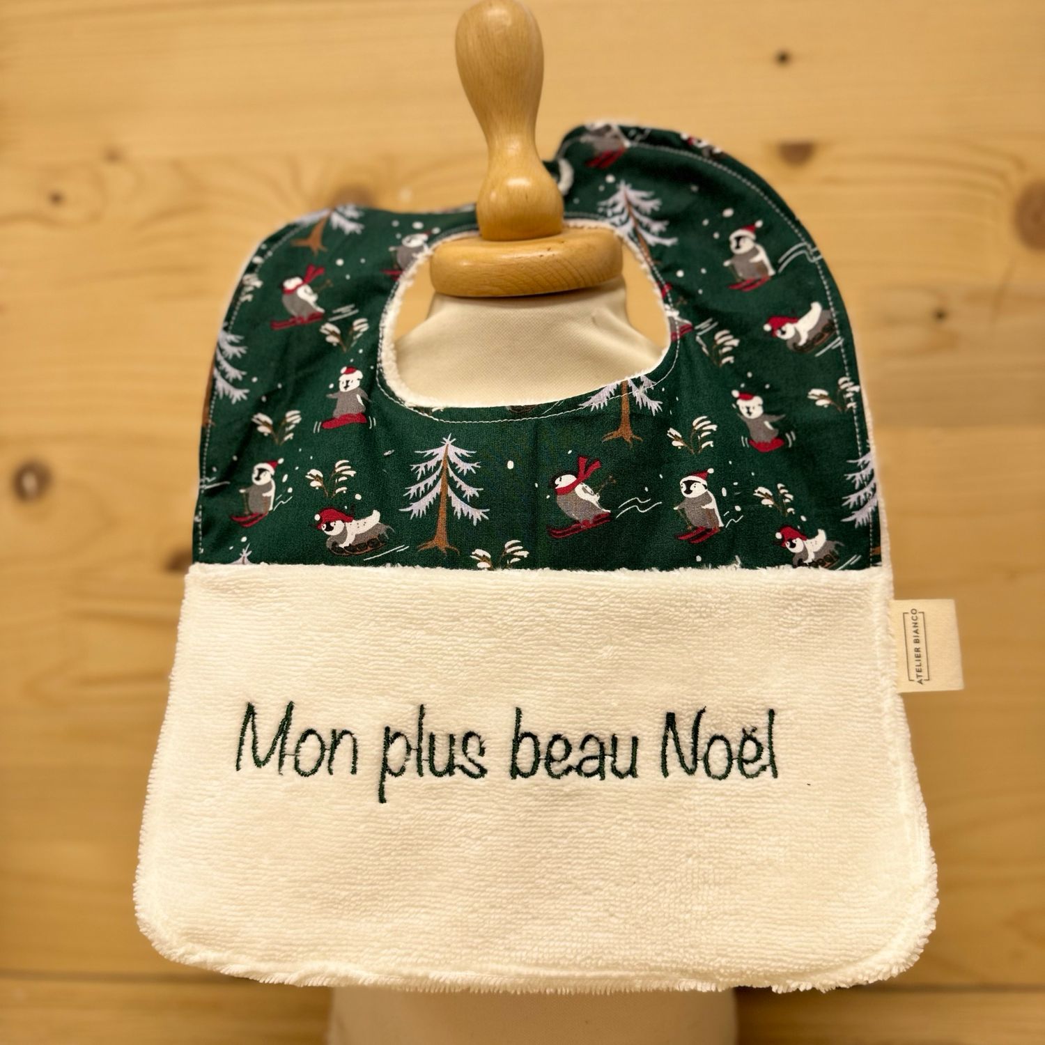 ? Personalized Baby Bib in Cotton and Bamboo – Handmade Newborn Gift, Soft and Unique