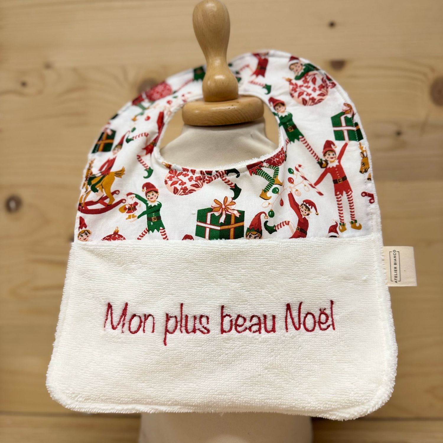 ? Personalized Baby Bib in Cotton and Bamboo – Handmade Newborn Gift, Soft and Unique