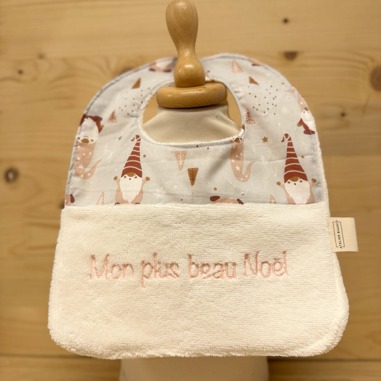 ? Personalized Baby Bib in Cotton and Bamboo – Handmade Newborn Gift, Soft and Unique