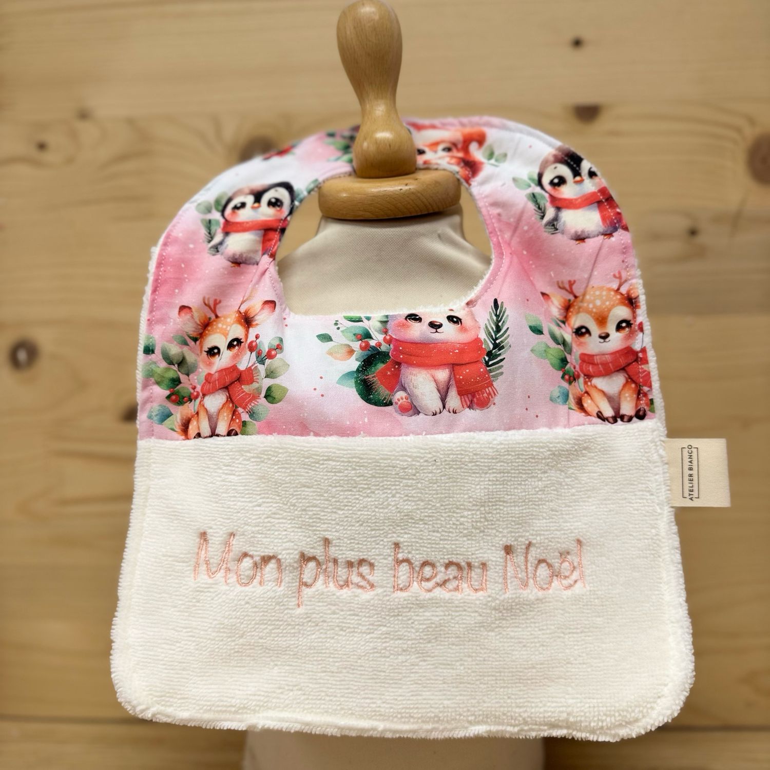 ? Personalized Baby Bib in Cotton and Bamboo – Handmade Newborn Gift, Soft and Unique