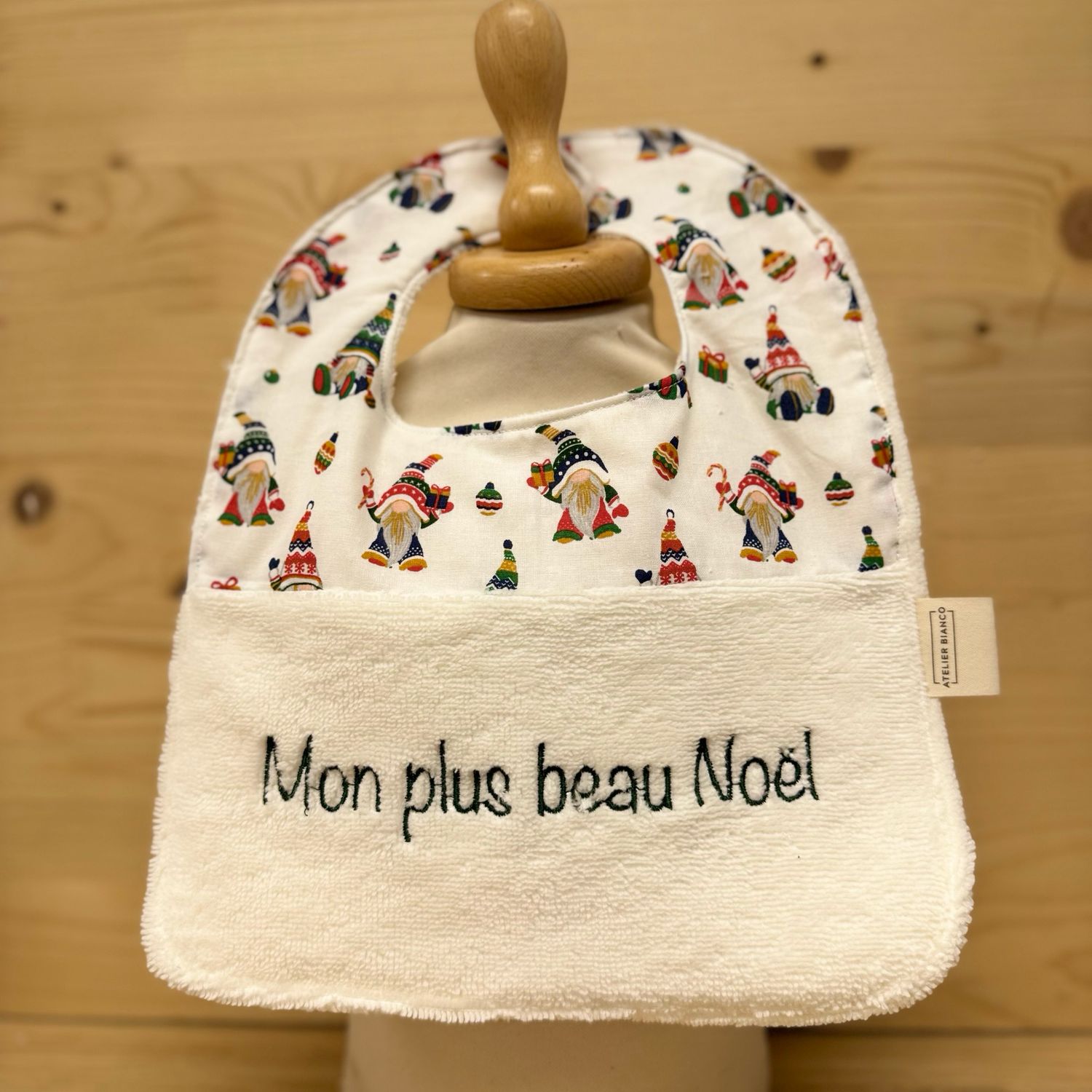? Personalized Baby Bib in Cotton and Bamboo – Handmade Newborn Gift, Soft and Unique