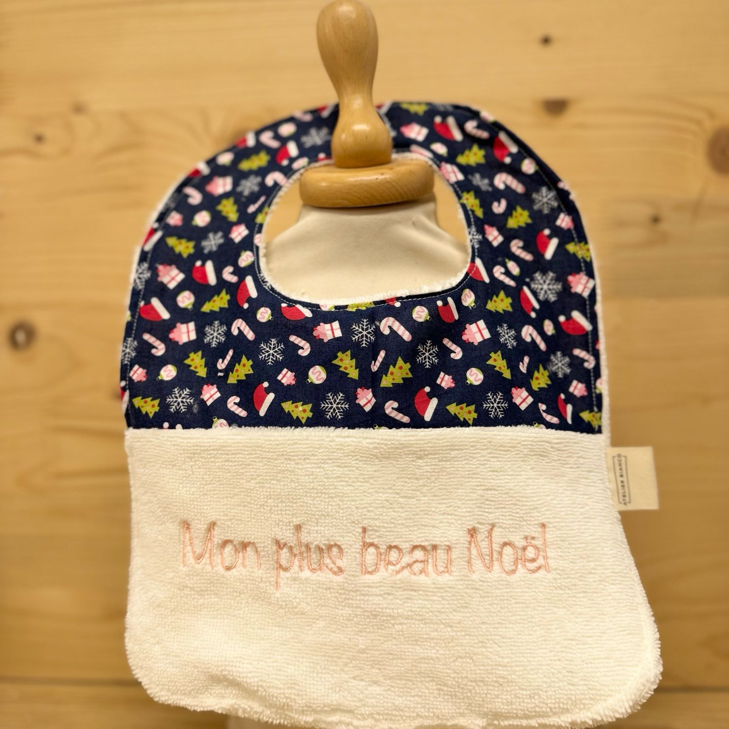 ? Personalized Baby Bib in Cotton and Bamboo – Handmade Newborn Gift, Soft and Unique