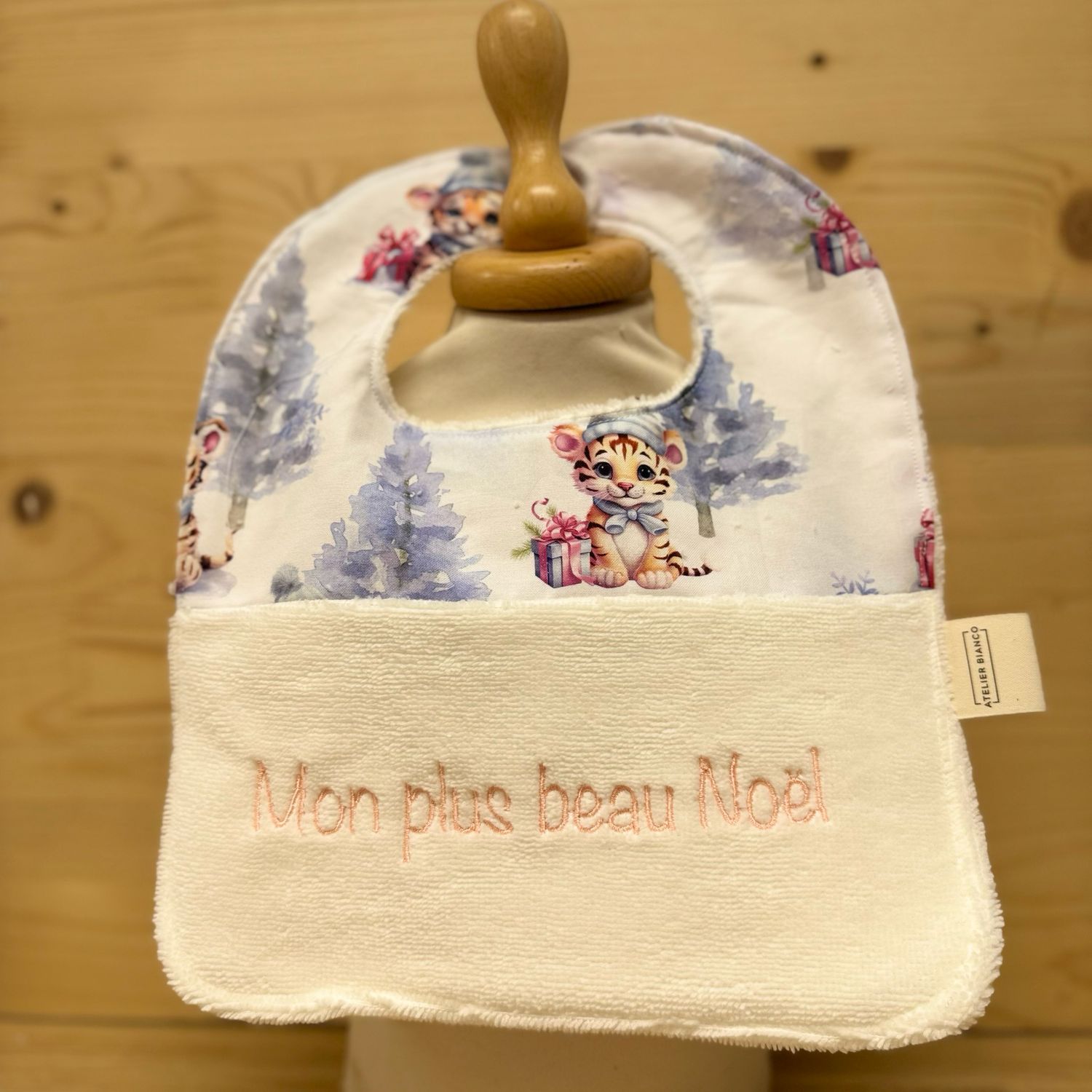 ? Personalized Baby Bib in Cotton and Bamboo – Handmade Newborn Gift, Soft and Unique